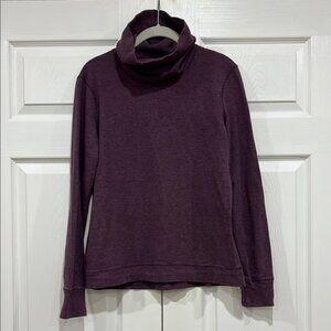 lululemon Double Up Long Sleeve Reversible Turtleneck in Purple Berry Stripe
